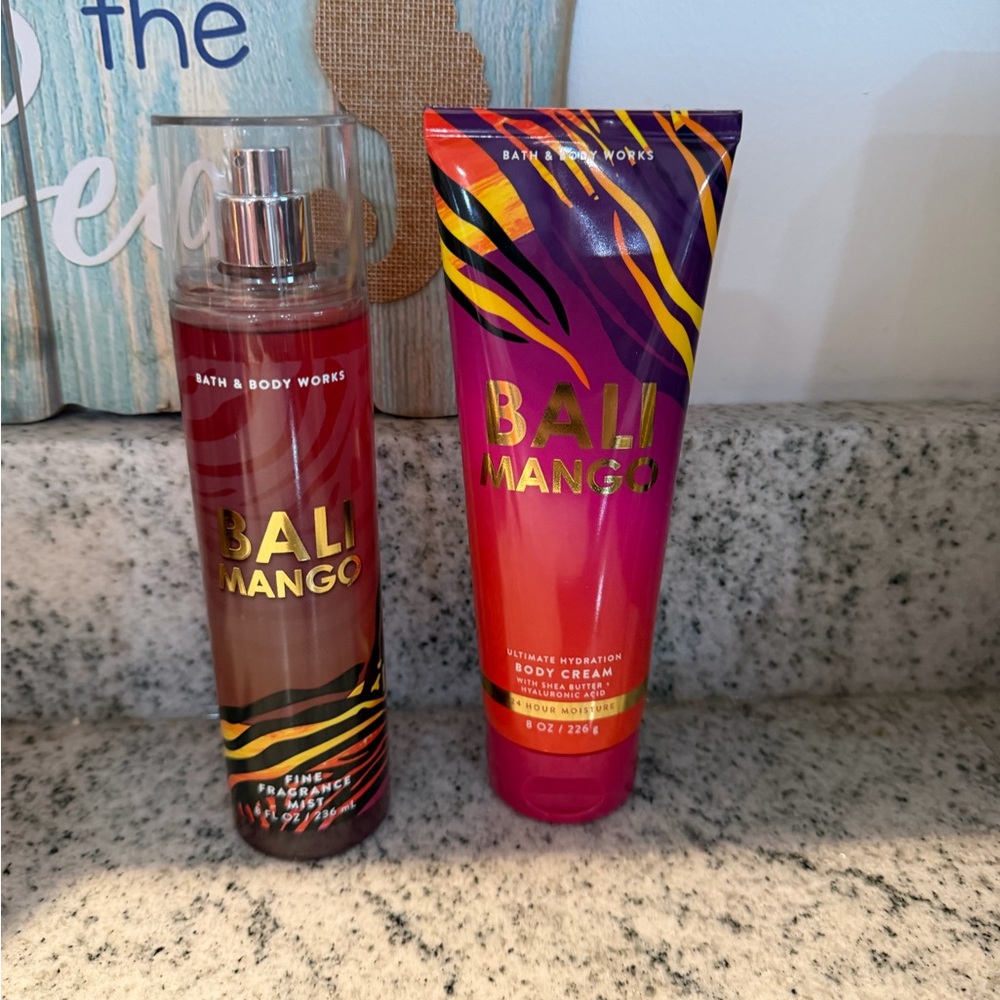 Bath & Body Works Bali Mango Fragrance Mist & Body Cream - Pink/Purple/Orange